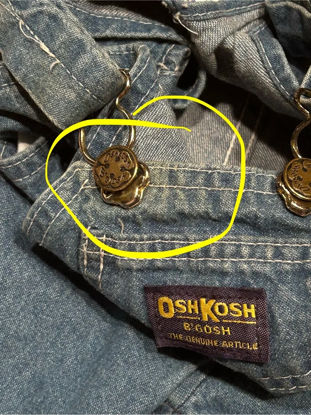 Vintage Baby OshKosh B'Gosh Vestbak Denim Bib Overalls